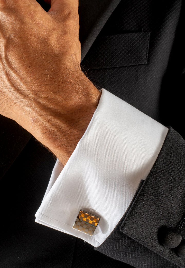 Camicia uomo elegante Custom Fit con finta coperta e polso gemelli