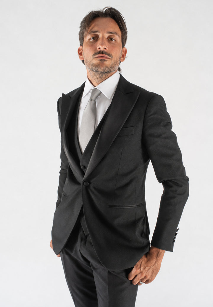 Camicia uomo elegante Custom Fit con finta coperta e polso gemelli
