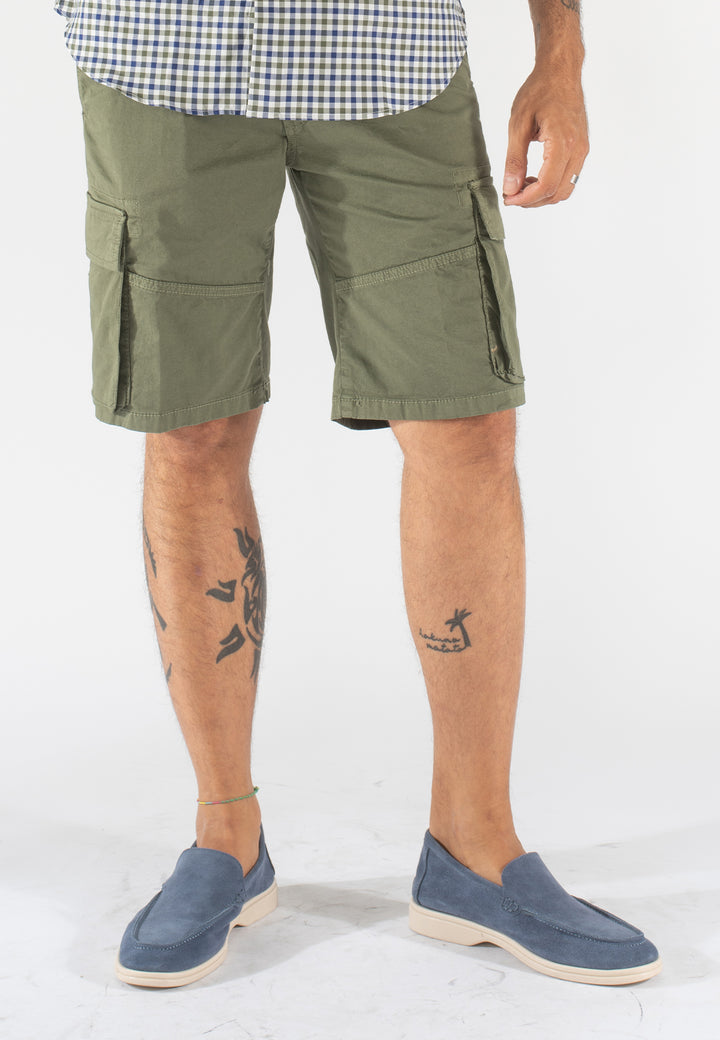 Bermuda uomo cargo in cotone con tasconi
