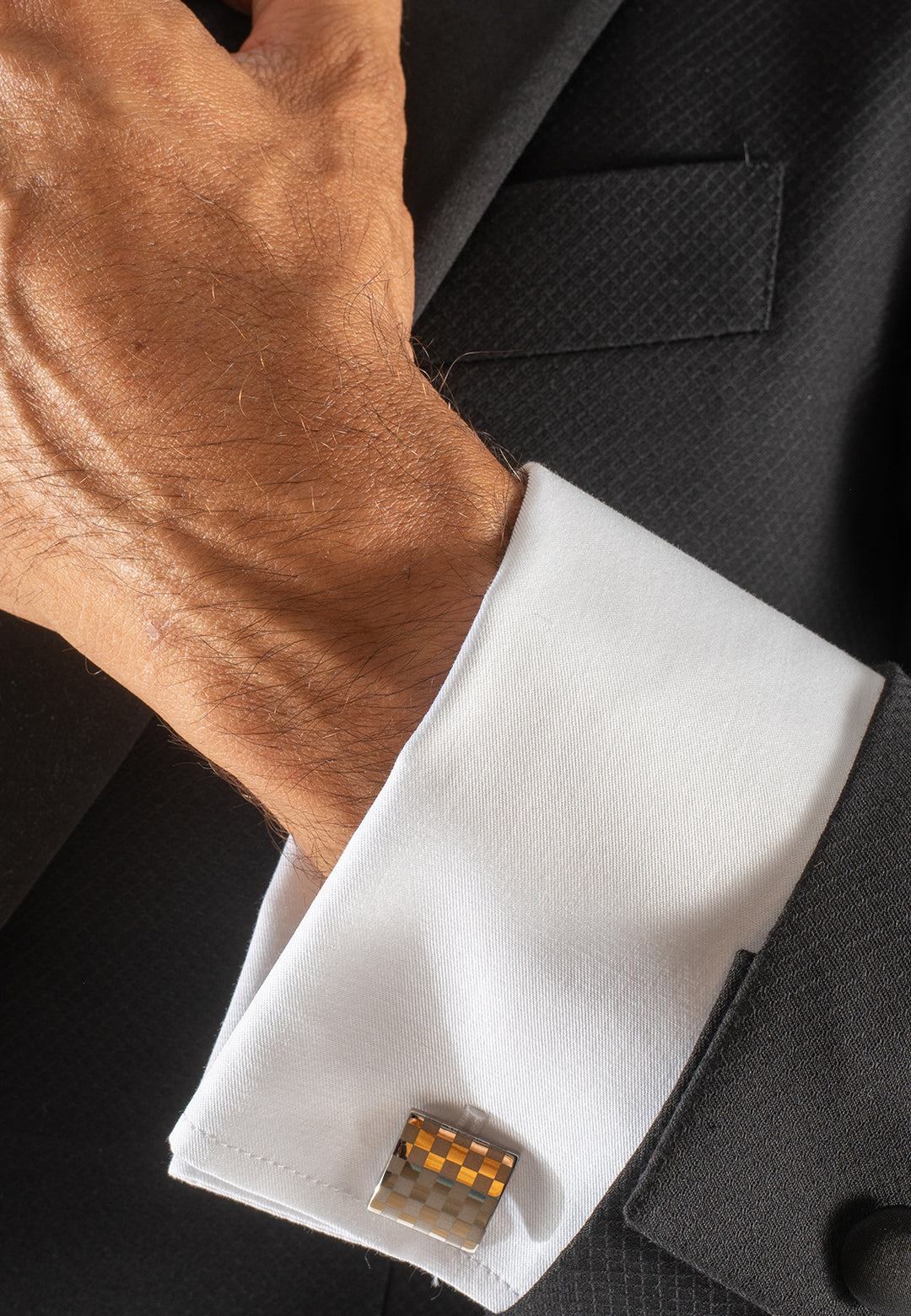 Camicia uomo da smoking in twill con polso gemello