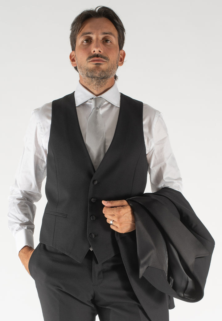 Camicia uomo da smoking in twill con polso gemello