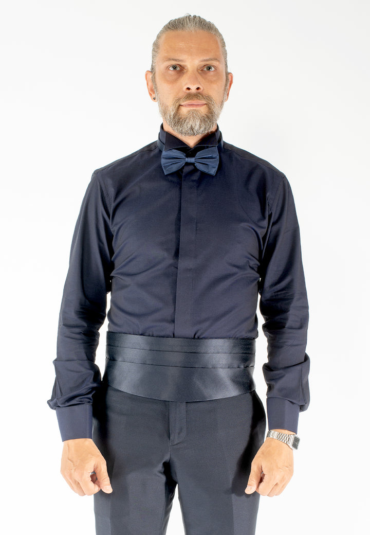 Camicia da cerimonia uomo custom fit in cotone con polsini per gemelli
