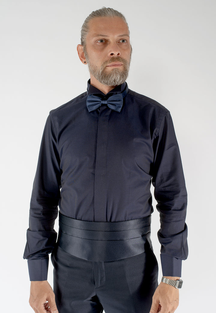 Camicia da cerimonia uomo custom fit in cotone con polsini per gemelli