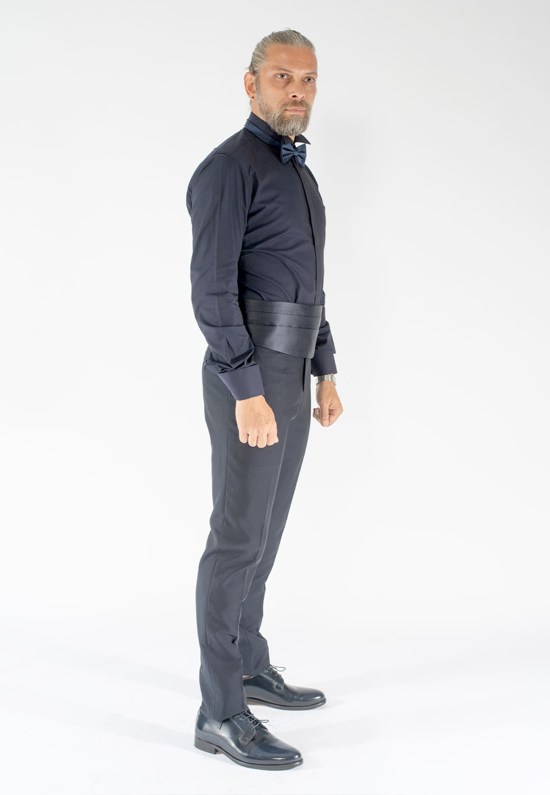 Camicia da cerimonia uomo custom fit in cotone con polsini per gemelli