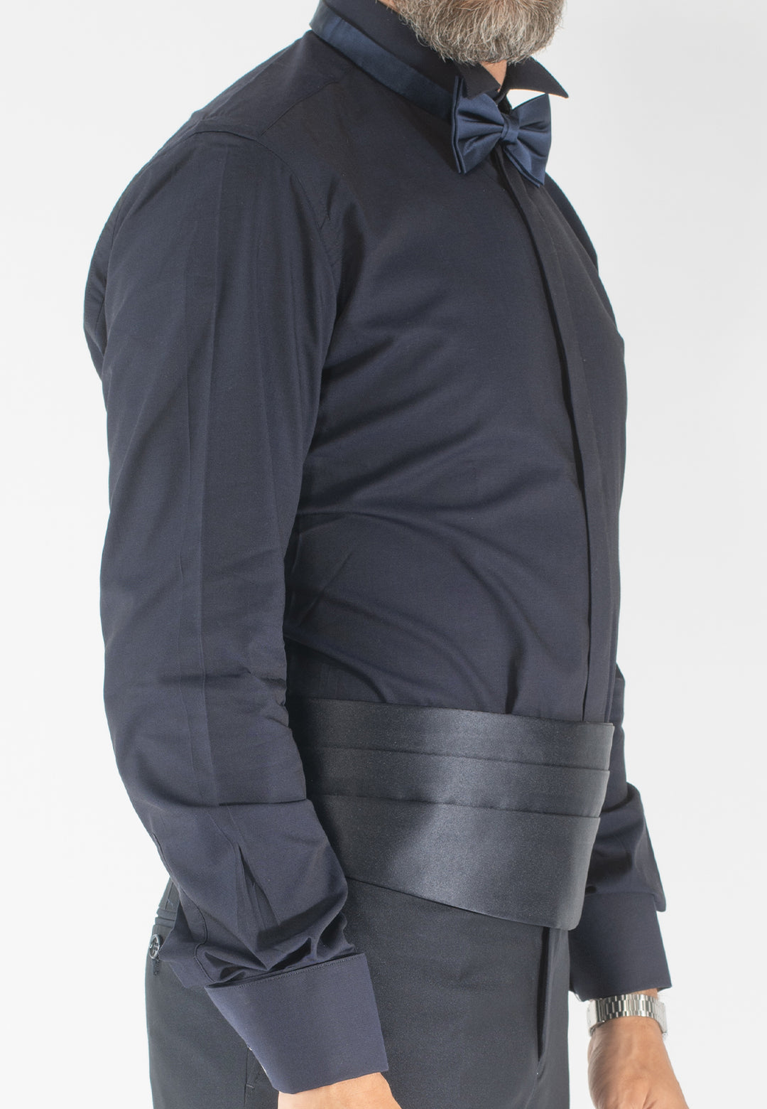 Camicia da cerimonia uomo custom fit in cotone con polsini per gemelli