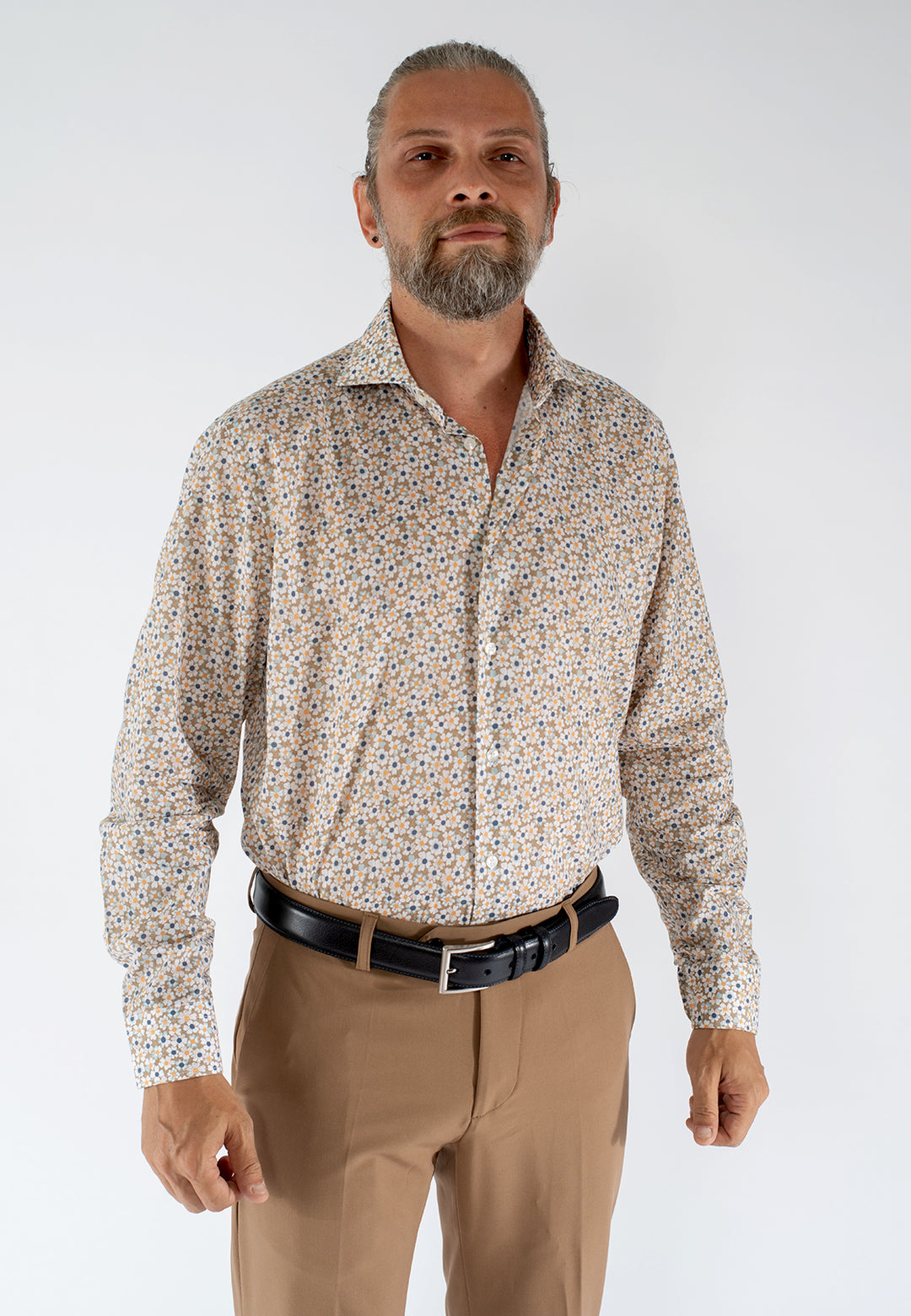 Camicia uomo fantasia in cotone custom fit