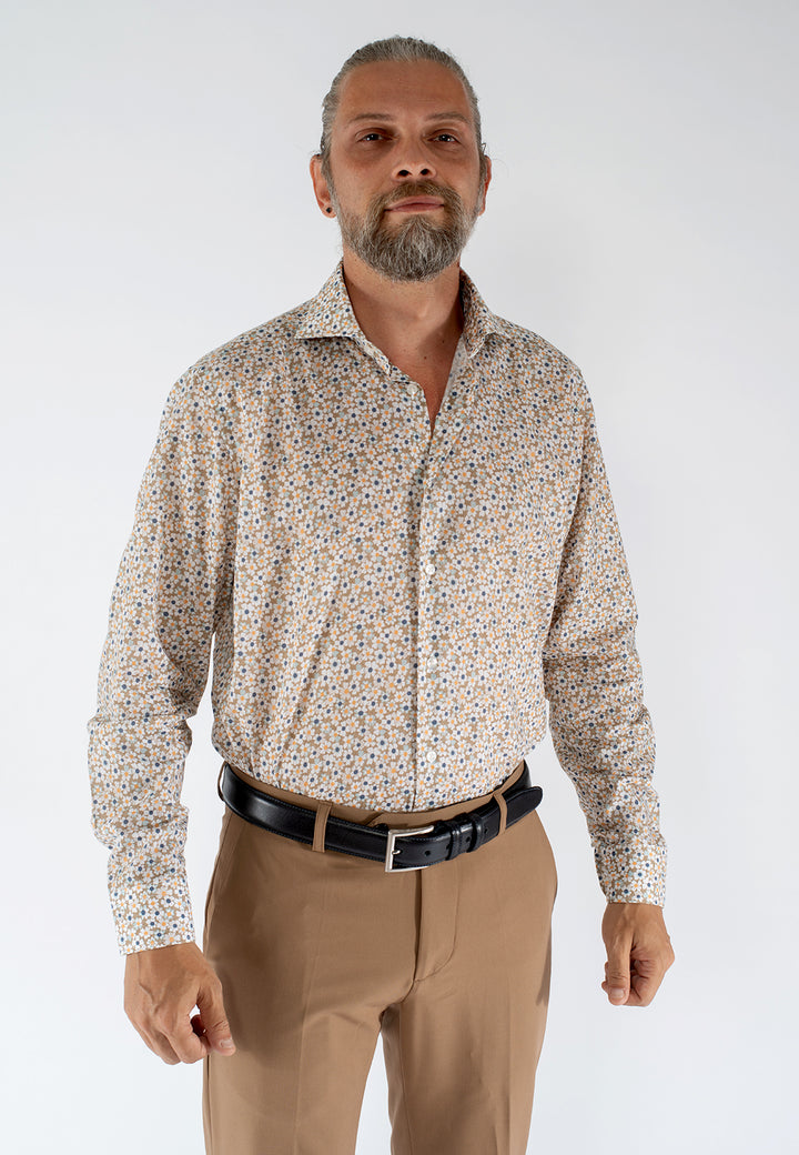 Camicia uomo fantasia in cotone custom fit