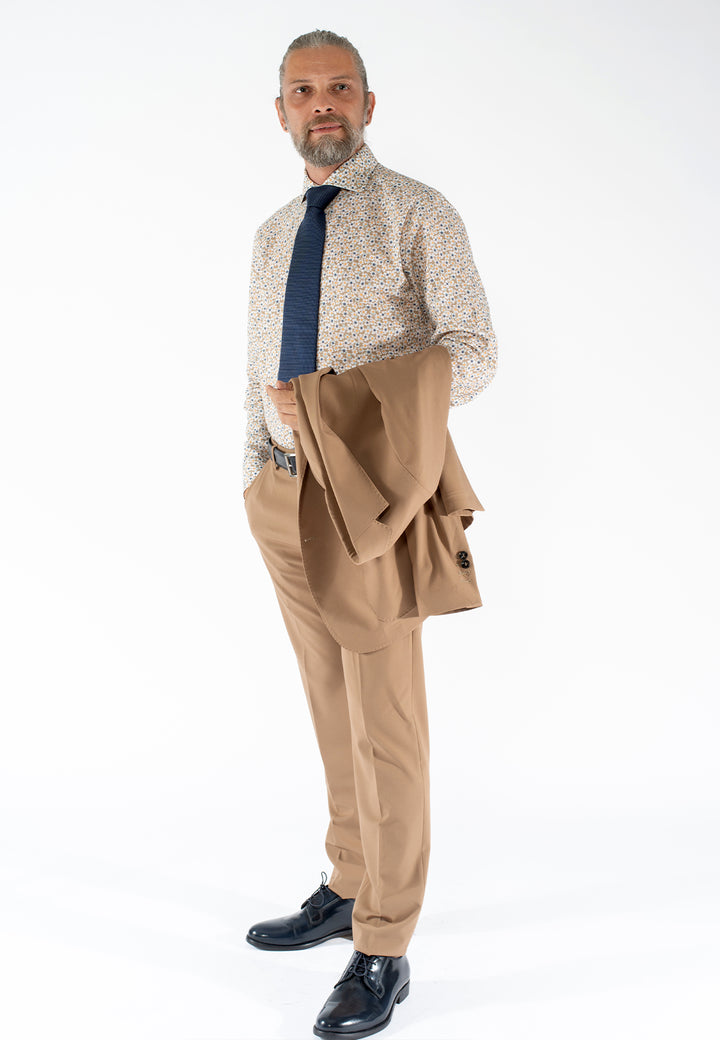 Camicia uomo fantasia in cotone custom fit