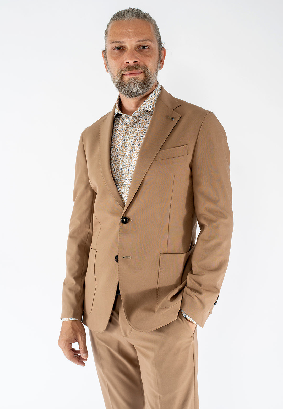 Camicia uomo fantasia in cotone custom fit