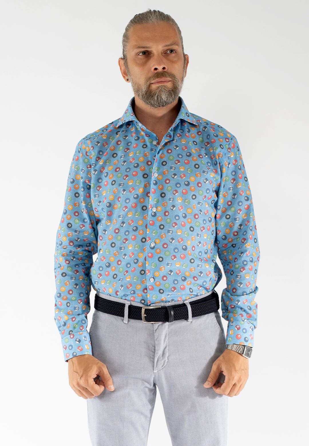 Camicia uomo fantasia in cotone custom fit