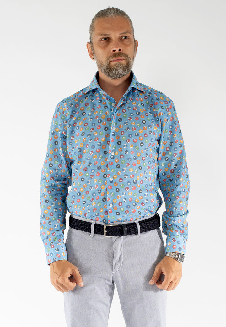 Camicia uomo fantasia in cotone custom fit