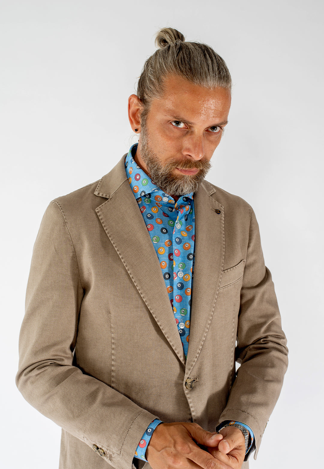 Camicia uomo fantasia in cotone custom fit