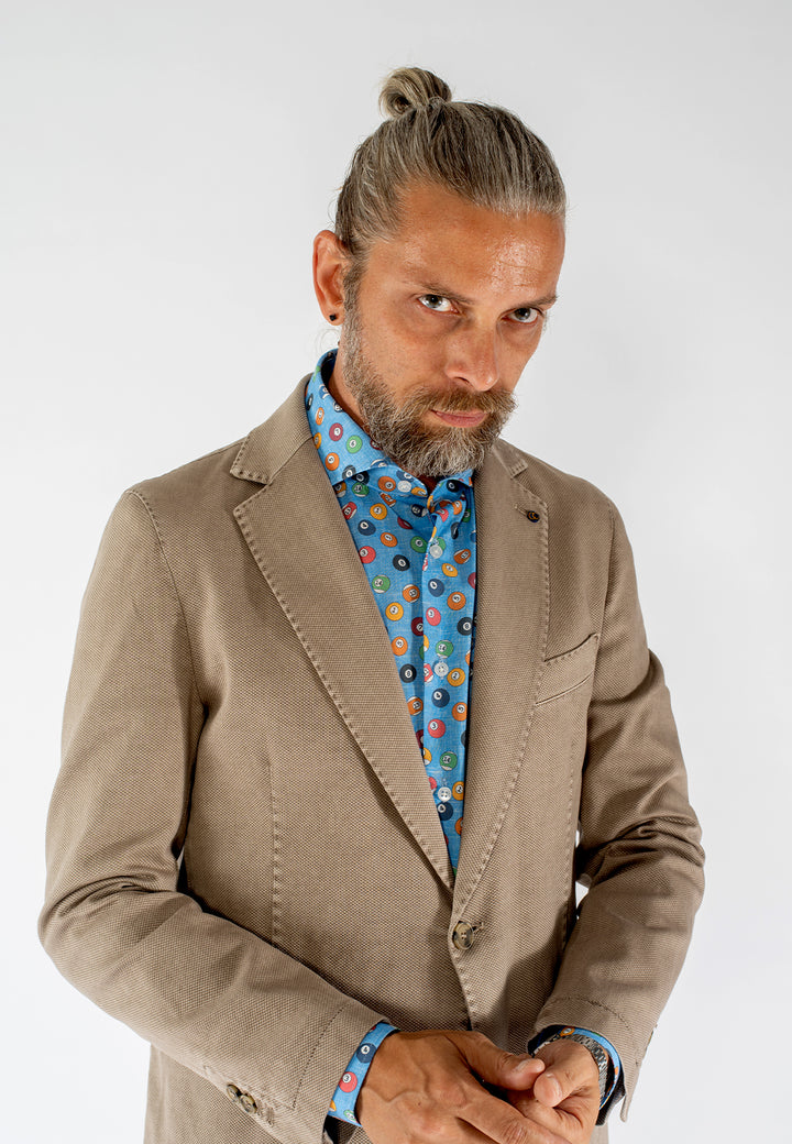 Camicia uomo fantasia in cotone custom fit