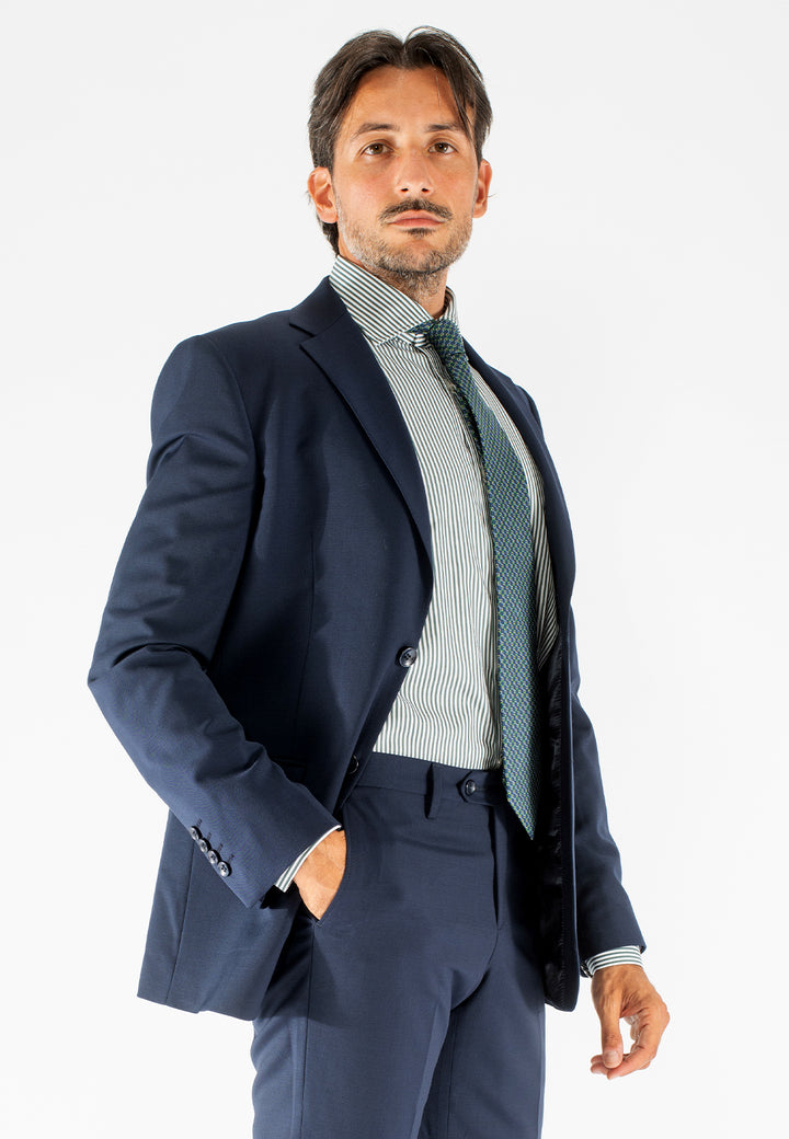 Camicia uomo a righe custom fit in cotone