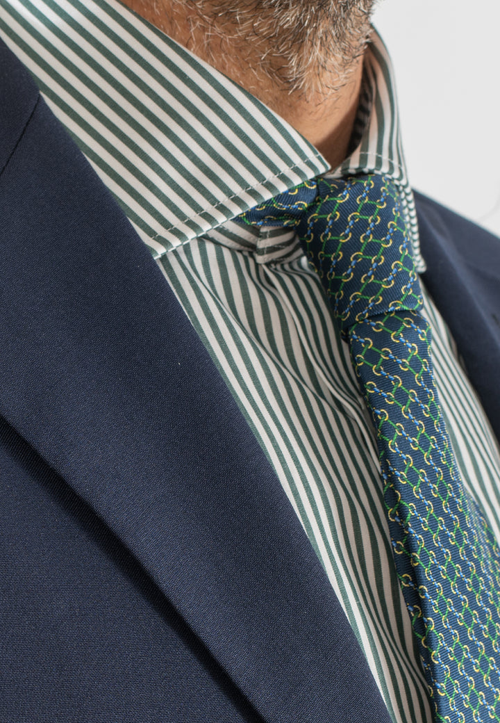 Camicia uomo a righe custom fit in cotone