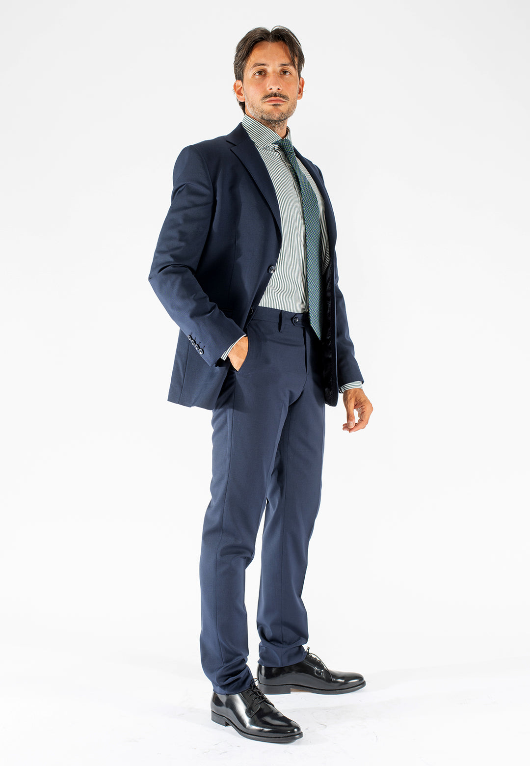 Camicia uomo a righe custom fit in cotone