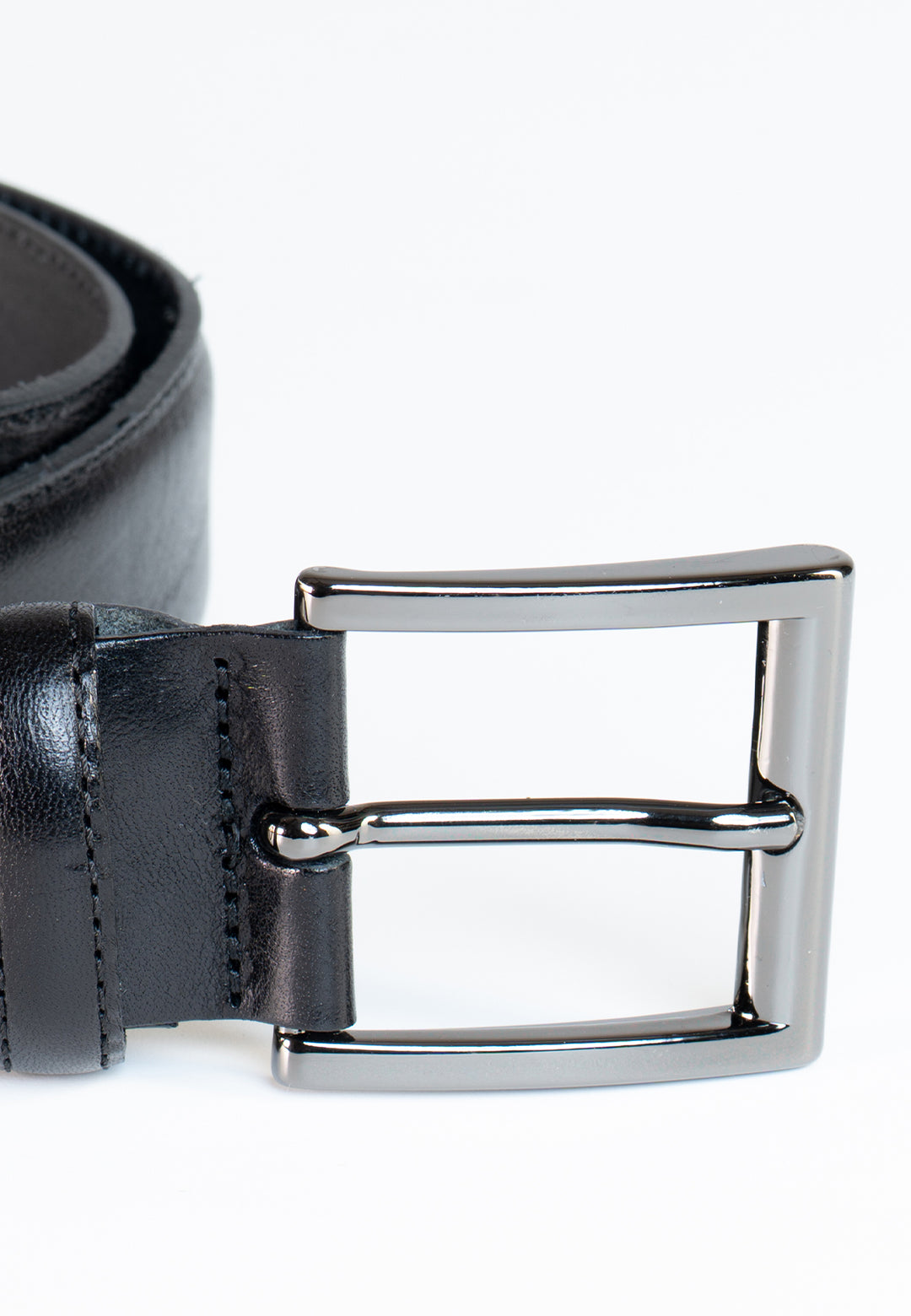 Cintura uomo classica in pelle con fibbia rettangolare