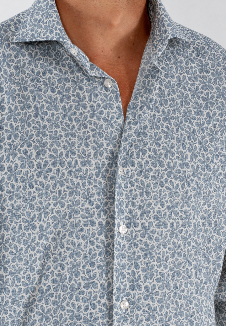 Camicia uomo fantasia in cotone custom fit