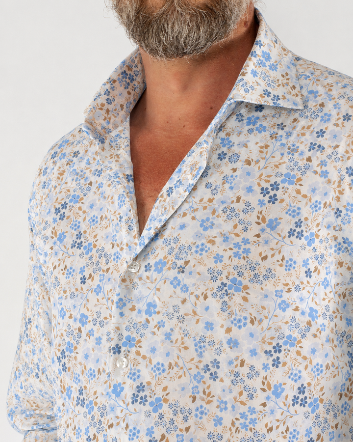 Camicia uomo fantasia in cotone custom fit