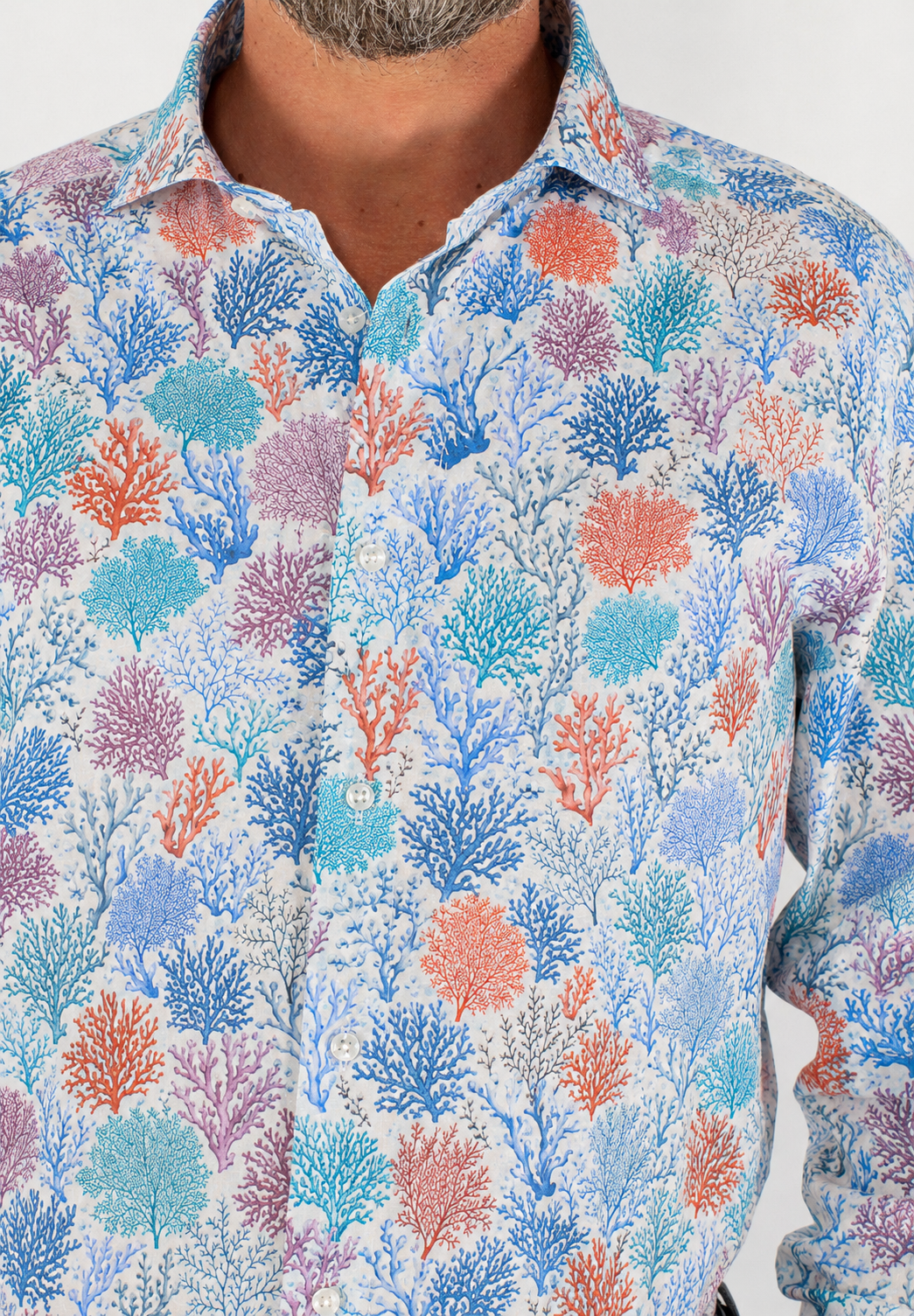 Camicia uomo fantasia in cotone custom fit
