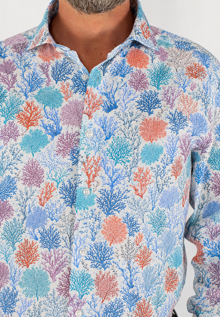 Camicia uomo fantasia in cotone custom fit