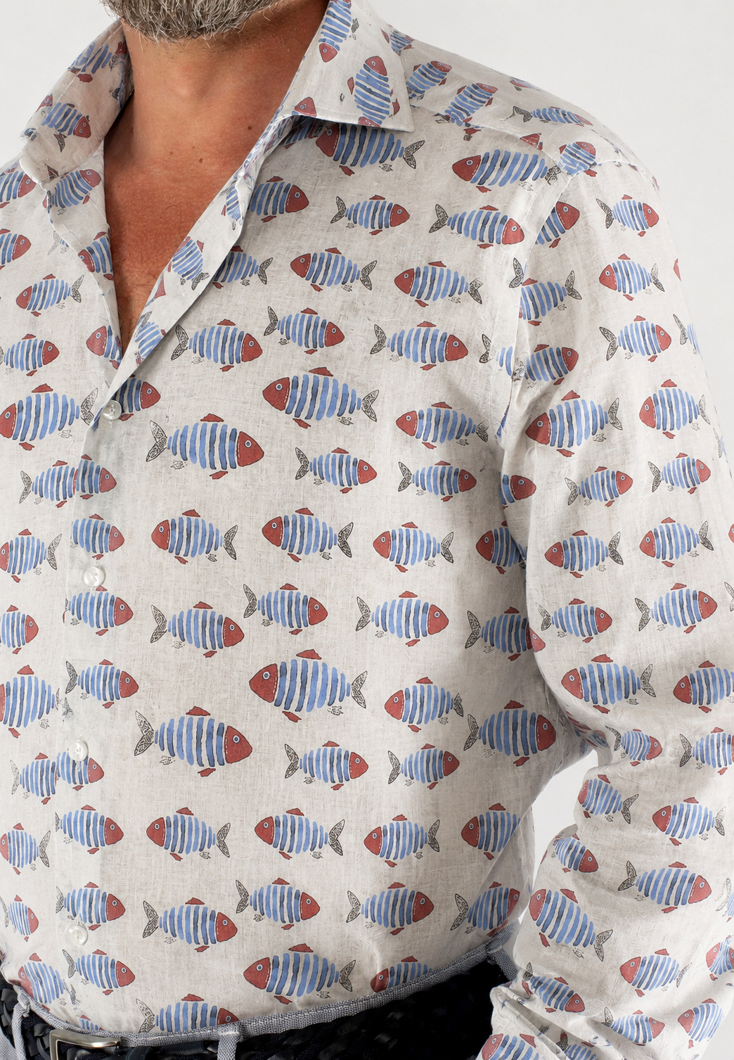 Camicia uomo fantasia in cotone custom fit