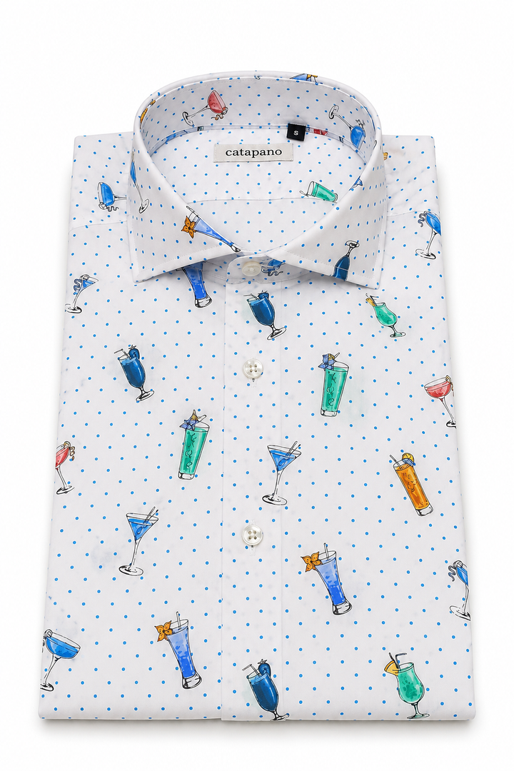 Camicia uomo fantasia in cotone custom fit