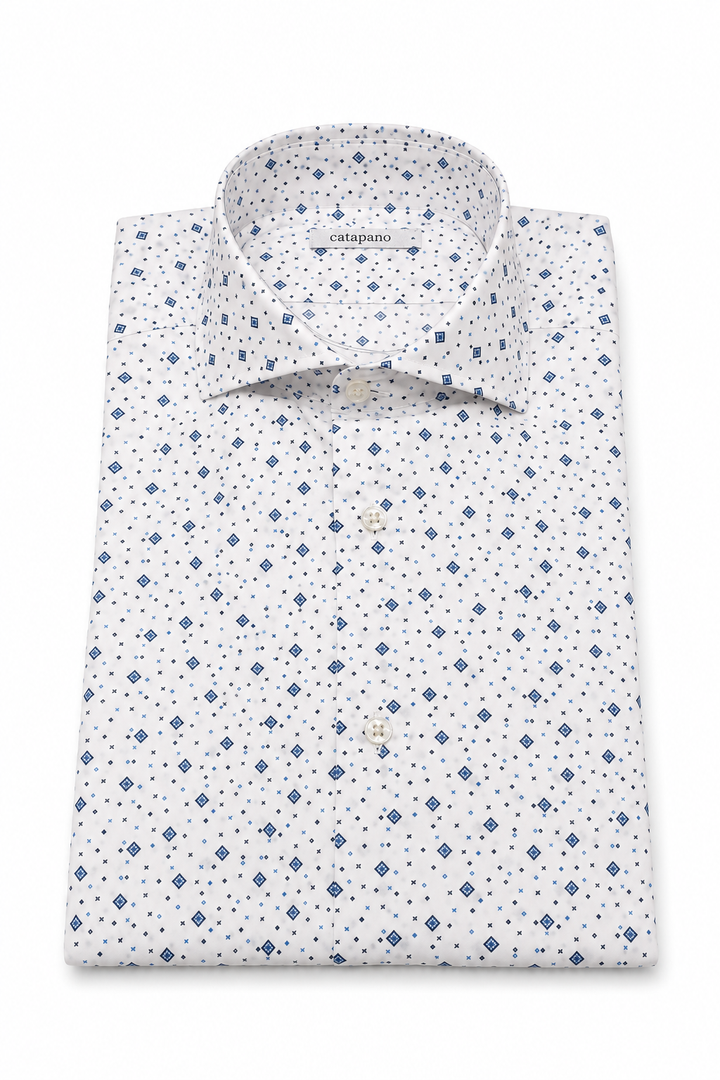 Camicia uomo fantasia in cotone custom fit