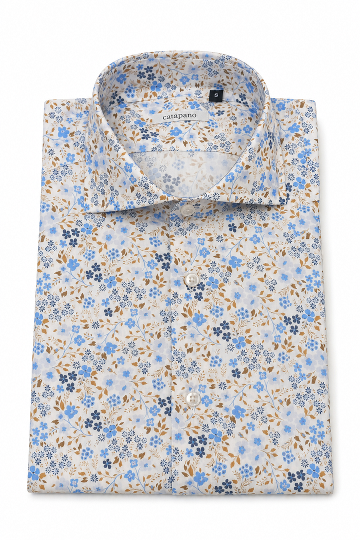 Camicia uomo fantasia in cotone custom fit