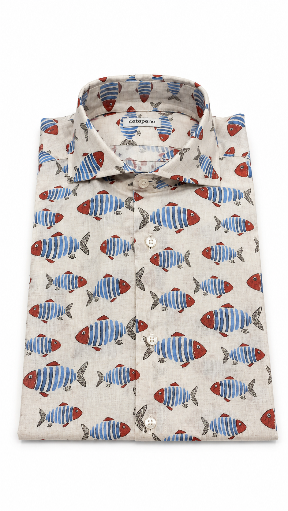 Camicia uomo fantasia in cotone custom fit