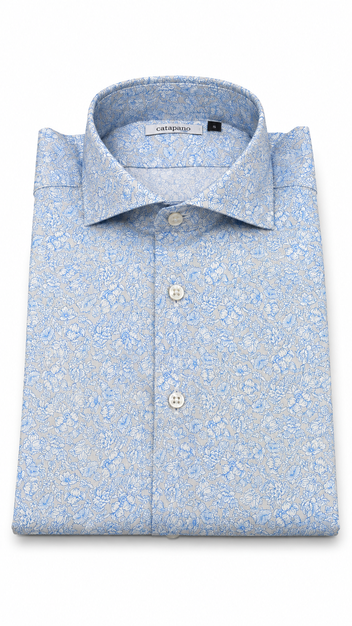 Camicia uomo fantasia in cotone custom fit