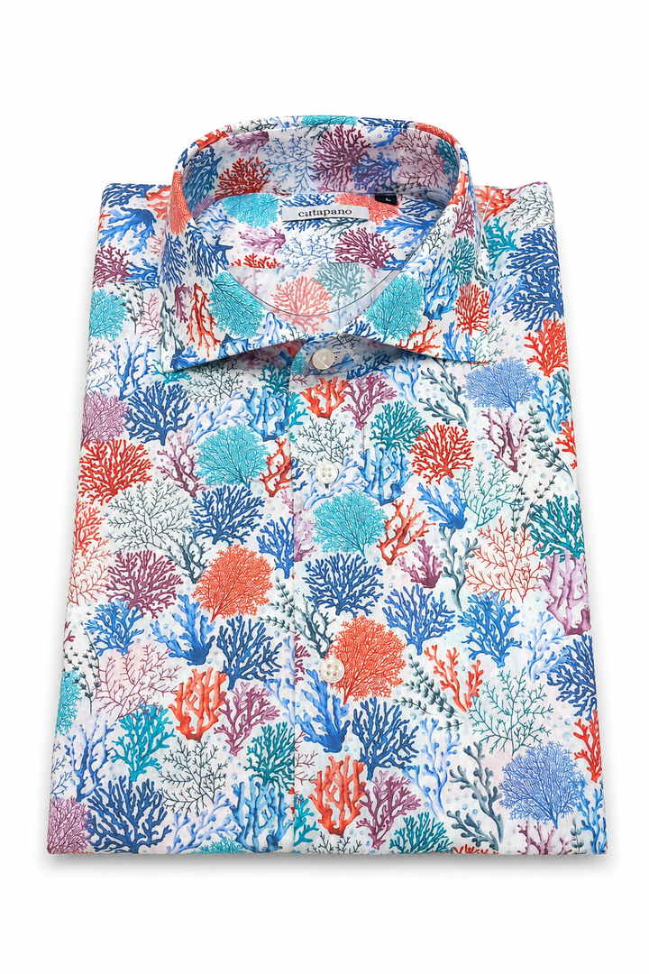 Camicia uomo fantasia in cotone custom fit