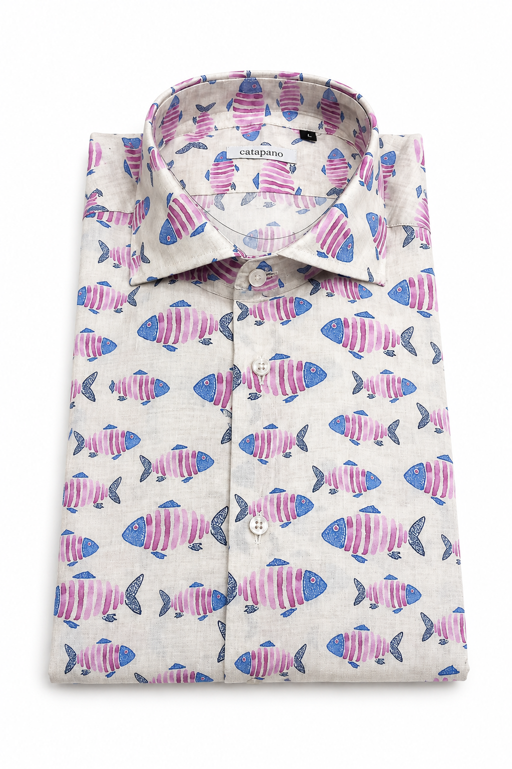 Camicia uomo fantasia in cotone custom fit