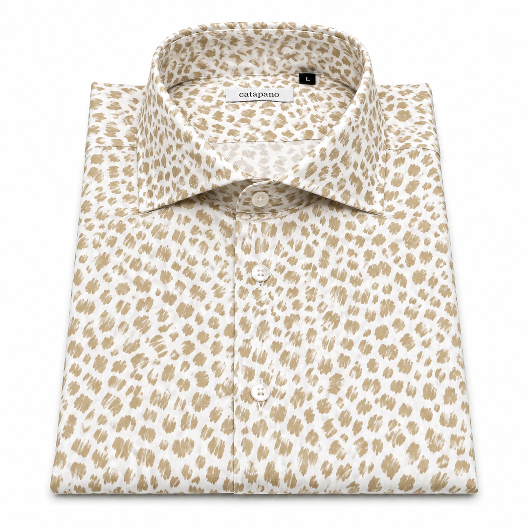 Camicia uomo fantasia in cotone custom fit