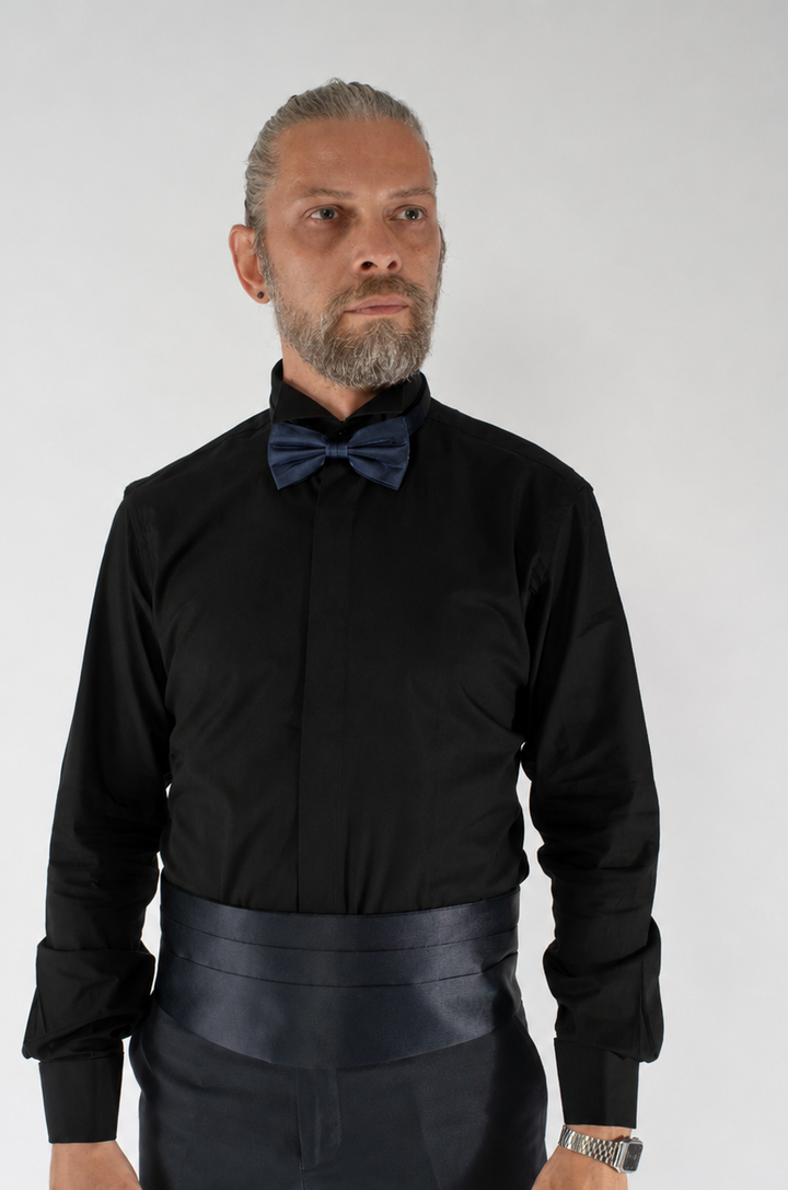Camicia da cerimonia uomo custom fit in cotone con polsini per gemelli