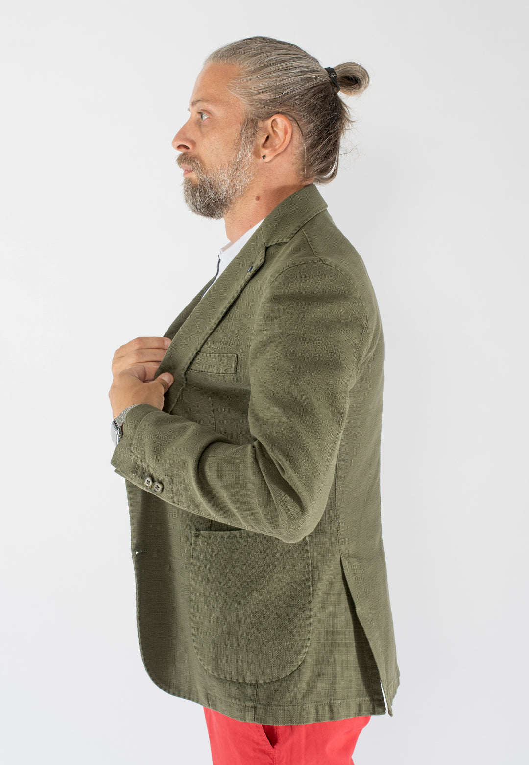 Giacca uomo in cotone con tasche applicate