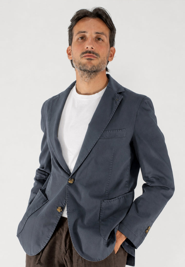 Giacca uomo in cotone con tasche a toppa