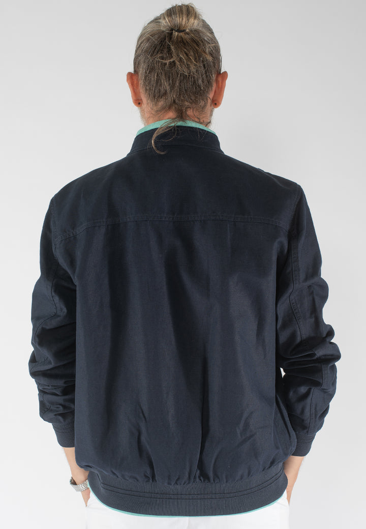Giubbino uomo in lino e cotone con zip