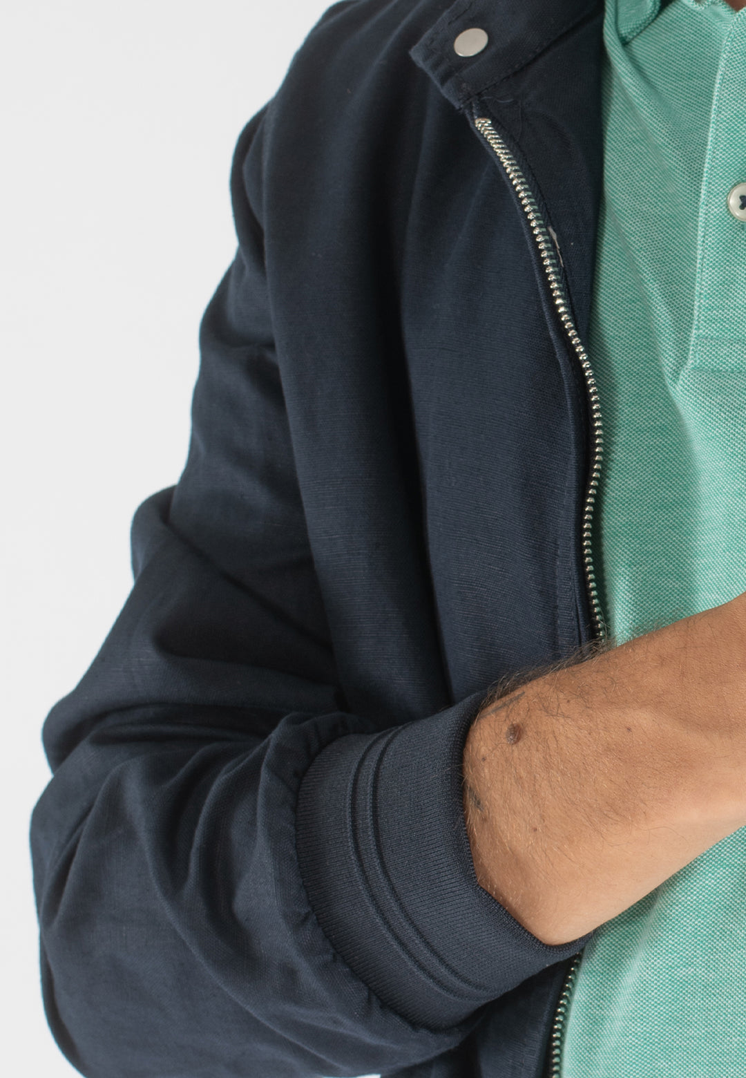 Giubbino uomo in lino e cotone con zip