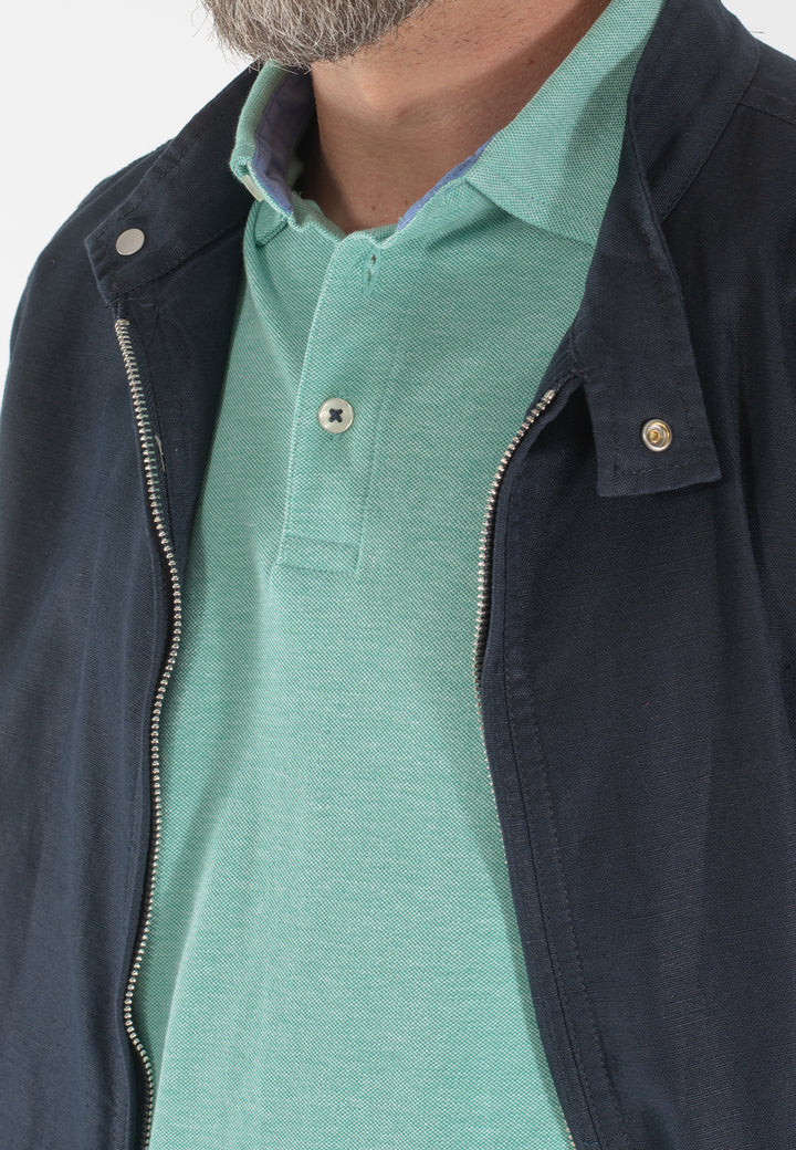 Giubbino uomo in lino e cotone con zip