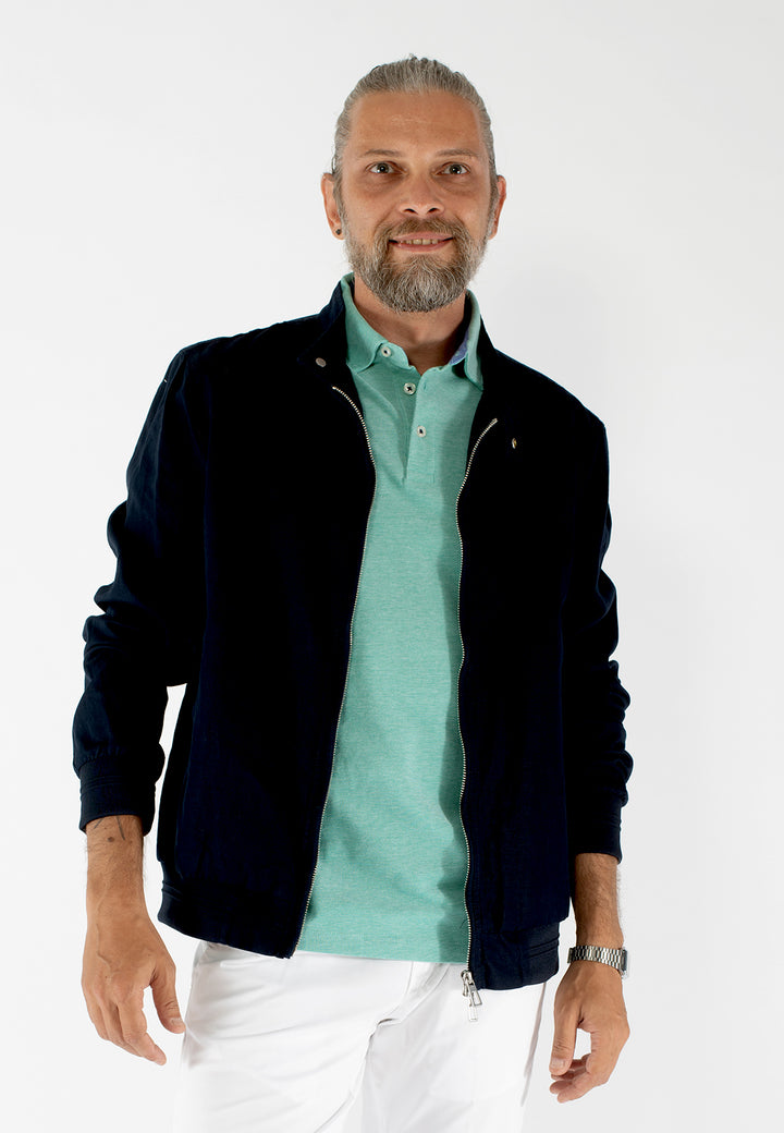 Pantalone uomo in cotone con pince e fondo con risvolto