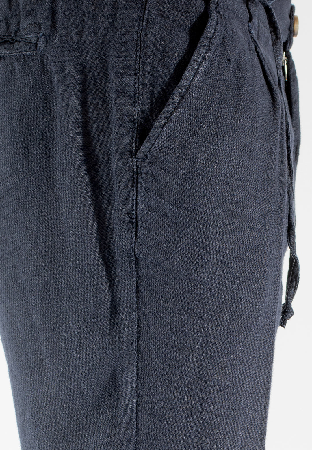 Pantalone uomo in puro lino con pince e coulisse