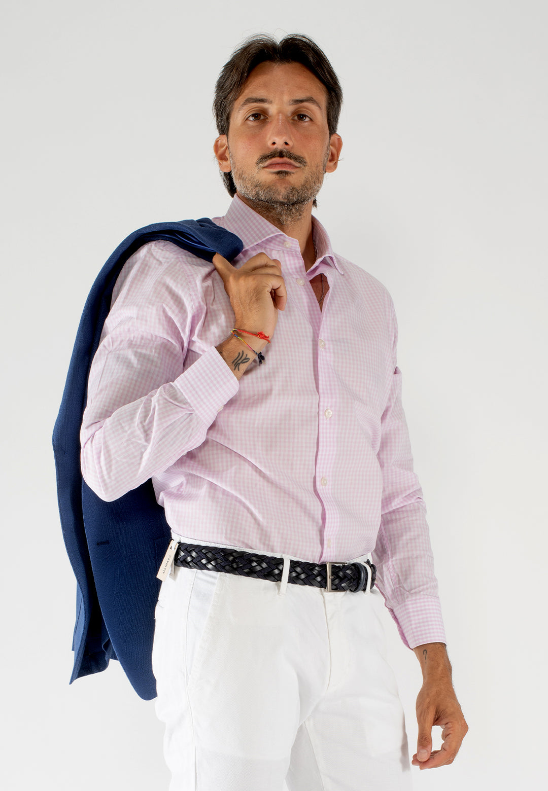 Pantalone uomo bianco Capri fit in cotone e lino