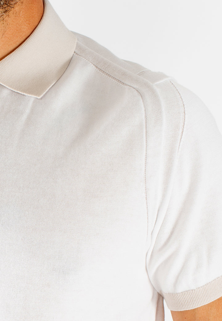 Polo uomo con zip e collo a contrasto