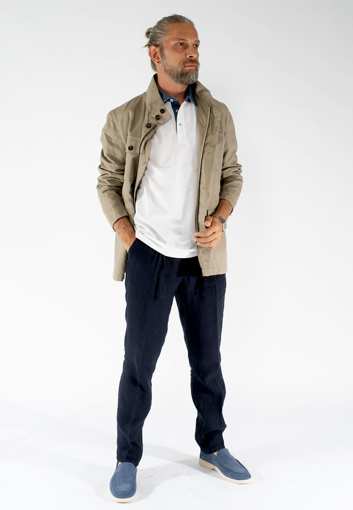 Polo uomo con collo jeans regular fit