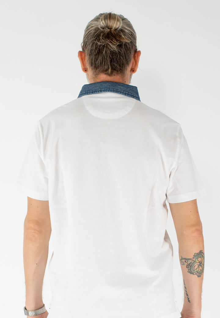 Polo uomo con collo jeans regular fit