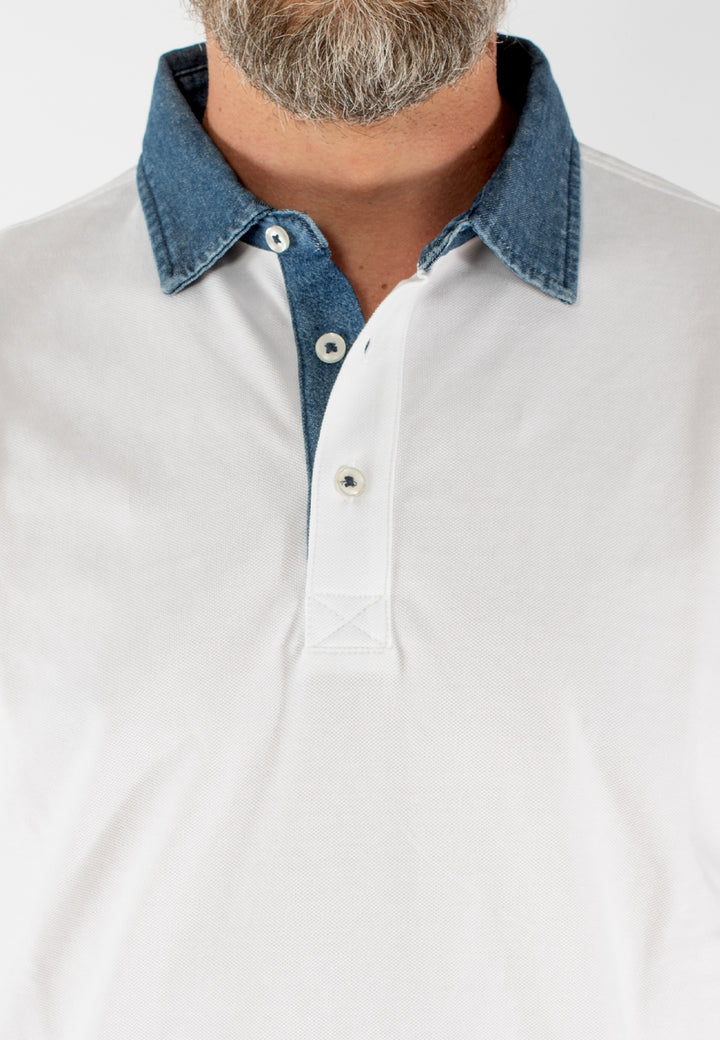 Polo uomo con collo jeans regular fit