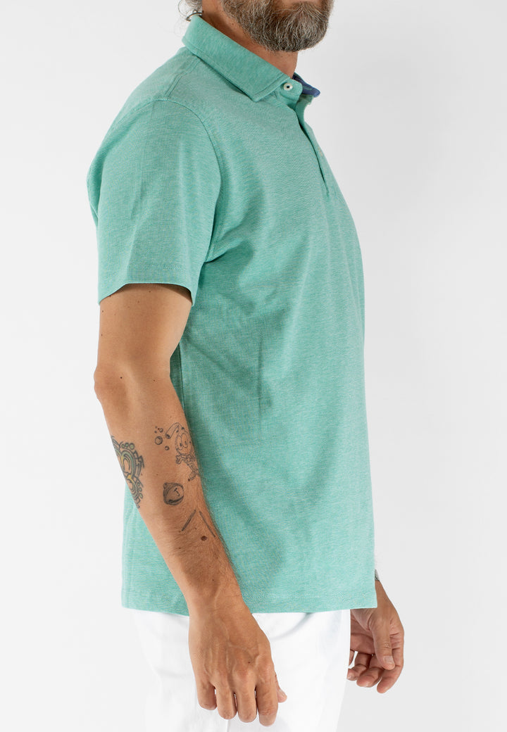 Polo uomo regular fit in cotone piqué con interno a contrasto