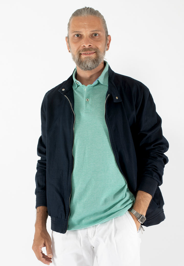 Polo uomo regular fit in cotone piqué con interno a contrasto