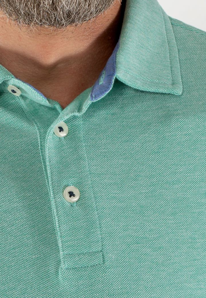 Polo uomo regular fit in cotone piqué con interno a contrasto